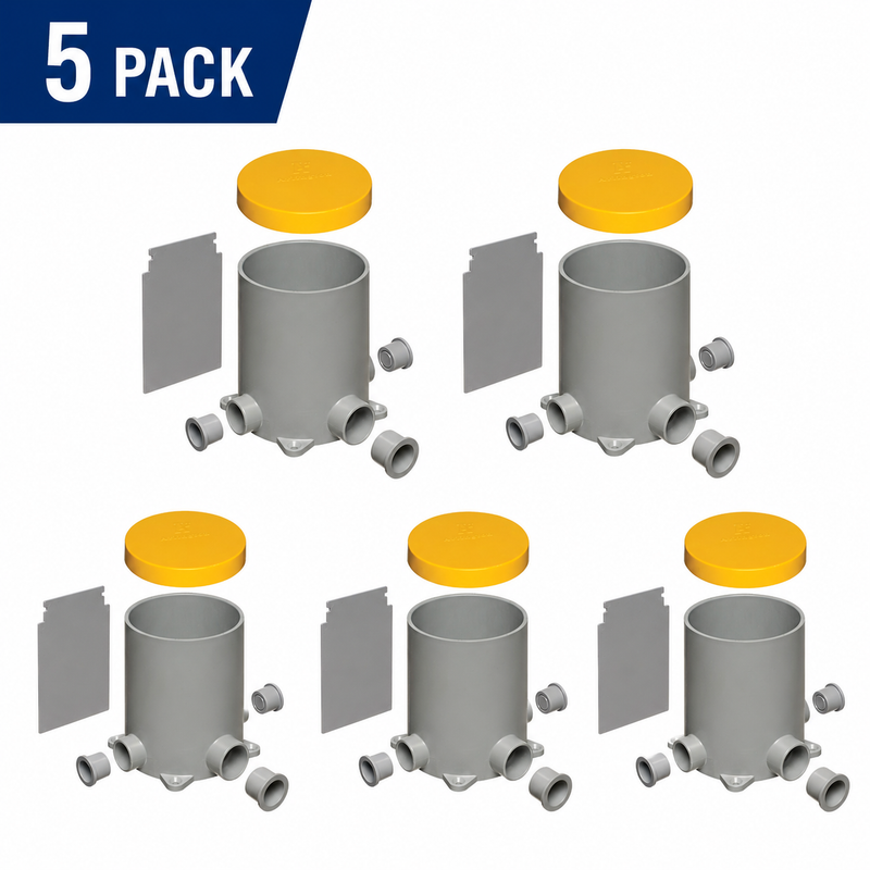 Arlington FLBC4500 Round PVC Concrete Floor Box w/ Divider, 5-Pack