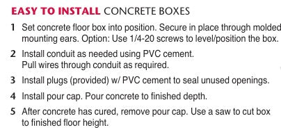 Arlington FLBC4500 Round PVC Concrete Floor Box w/ Divider
