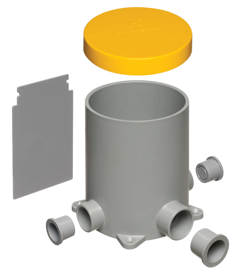 Arlington FLBC4500 Round PVC Concrete Floor Box w/ Divider