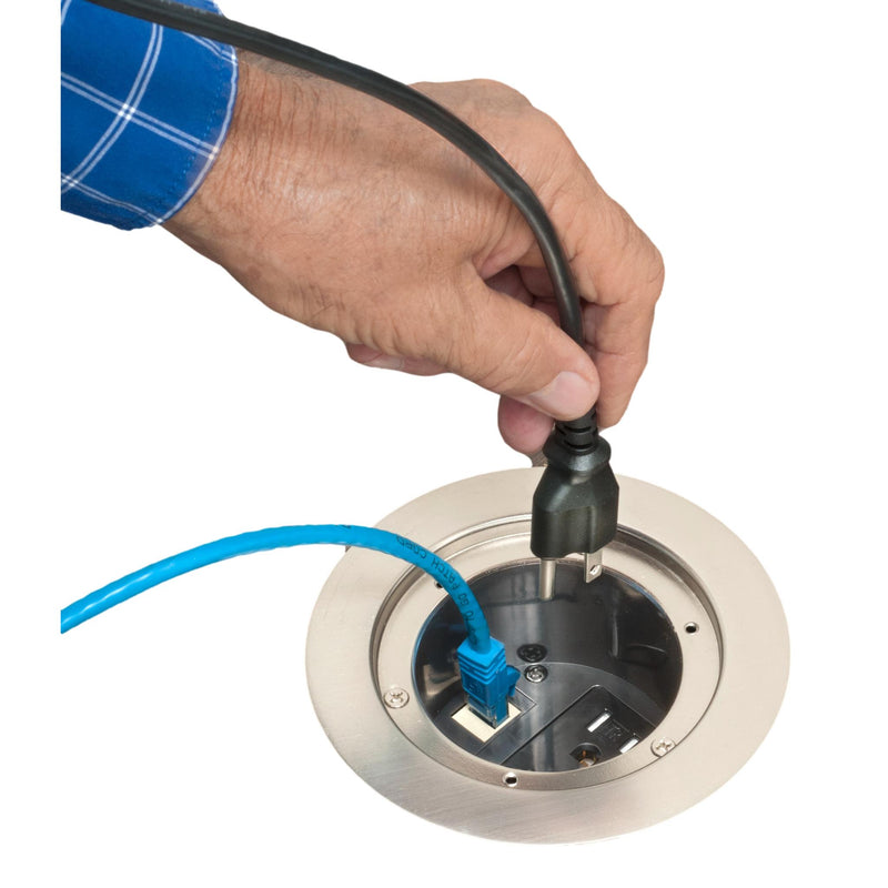 Arlington FLBC4580NL-FB Recessed Round Concrete Floor Box Kit, Nickel