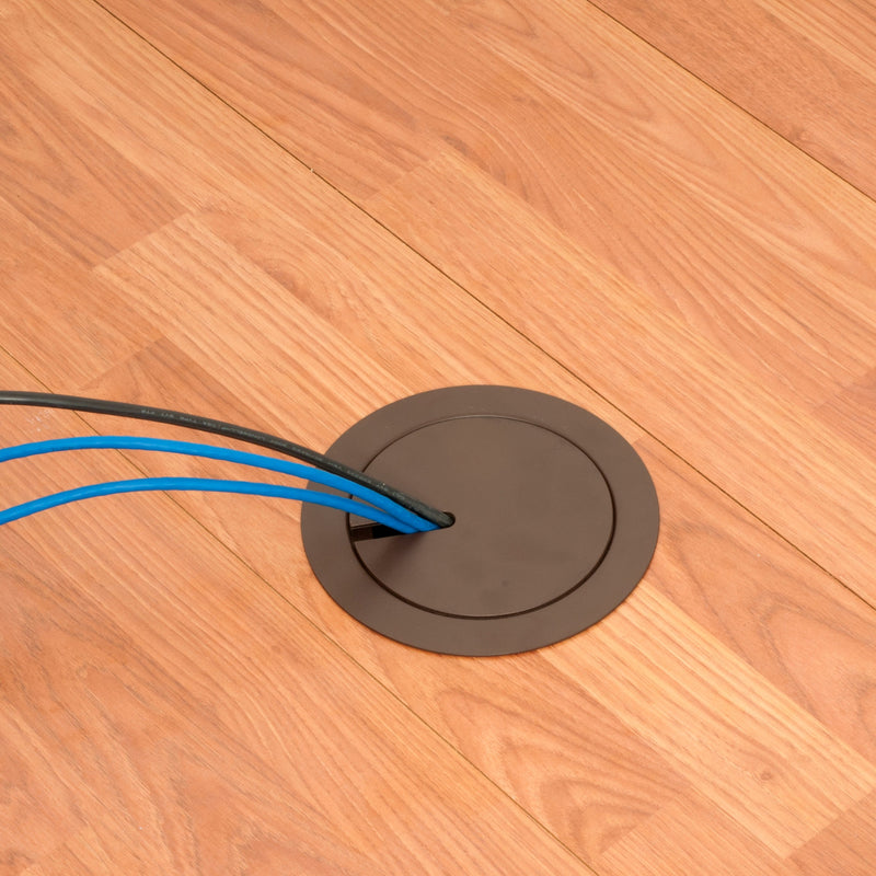Recessed Power, USB-A/C Charging, and Data Round Floor Box, Brown