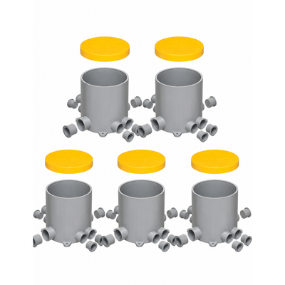 Arlington FLBC5500 Round PVC Concrete 5.5" Floor Box w/ Divider 5-Pack