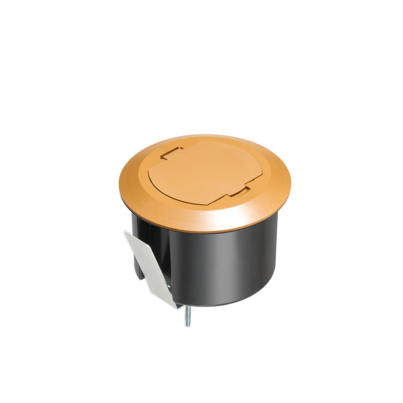 Arlington FLBR6500CA Round Floor Power Box w/ Flip Lid, Caramel