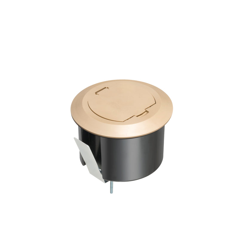 Arlington FLBR6500LA Round Floor Power Box w/ Flip Lid, Light Almond