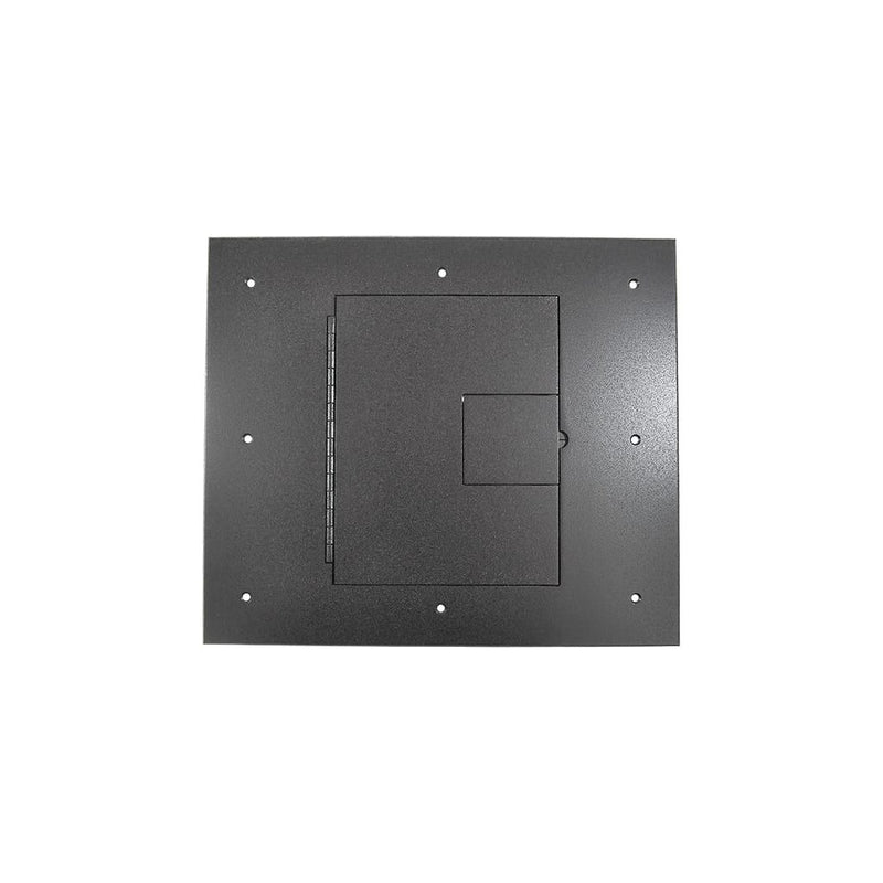 FSR FL-540P-BLK-C, Raised Access No Flange Floor Box Cover w/ Hinged Door, Black