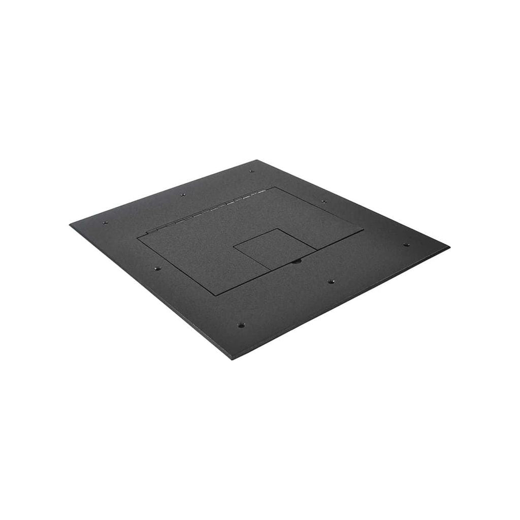 FSR FL-540P-BLK-C, Raised Access No Flange Floor Box Cover w/ Hinged Door, Black