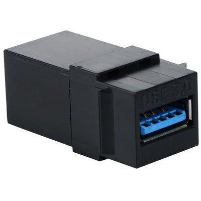USB-A 3.0 Black Keystone Snap-In Connector Jack
