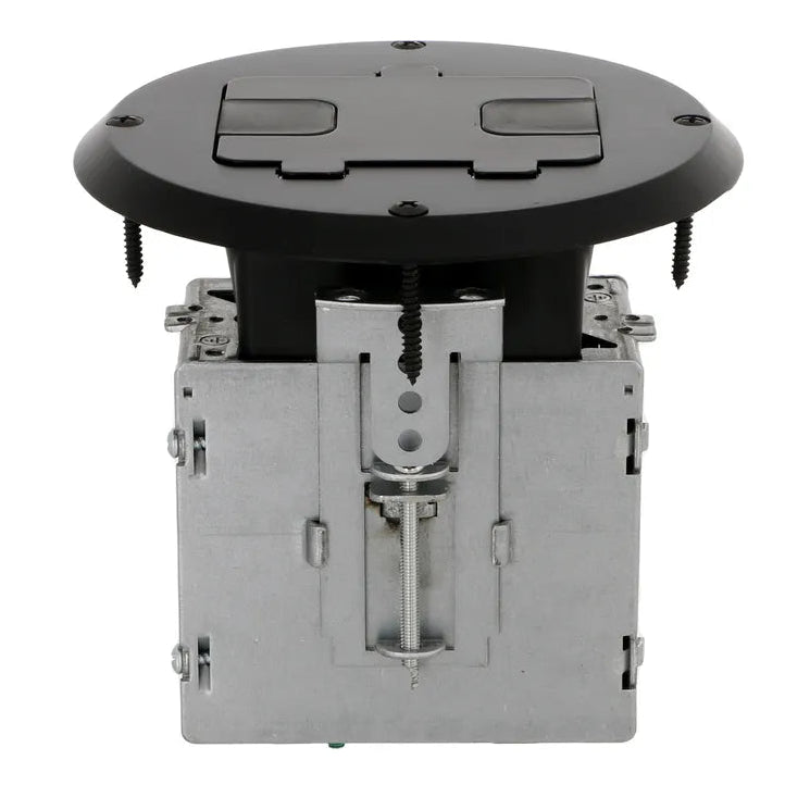 Raco 6239BK Recessed Receptacle Round Floor Box, Black