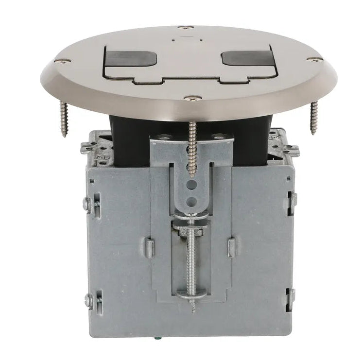 Raco 6239NI Recessed Receptacle Round Floor Box, Nickel