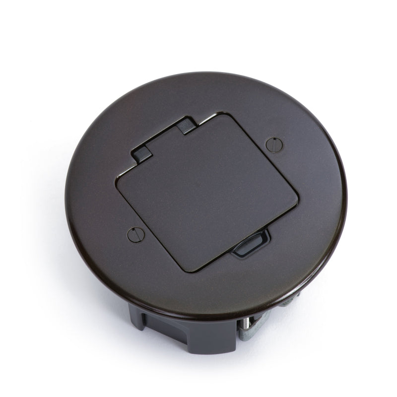 Lew Electric RB-OBDB Single Receptacle Round Floor Box, Flip Lid ...