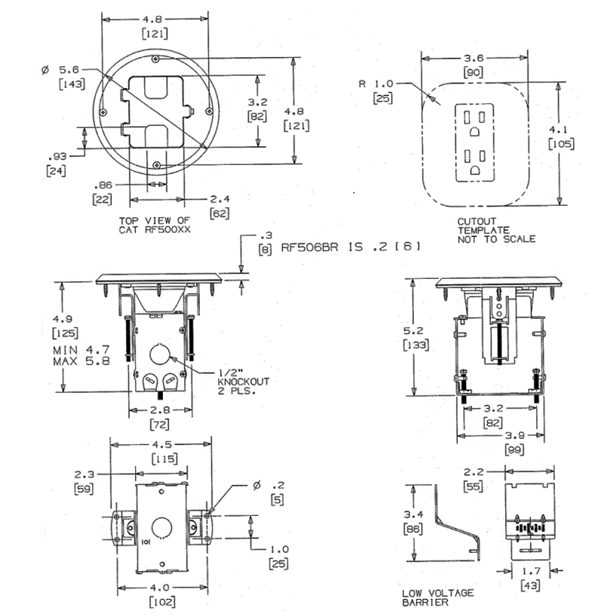 RF515 Dimensions
