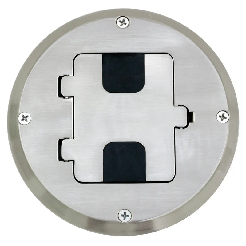 Raco 6239NI Recessed Receptacle Round Floor Box, Nickel