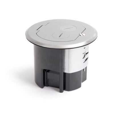 Lew Electric RRFB-A Concealed Plug Electrical Floor Box, Aluminum, Closed