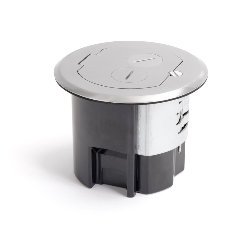 Lew Electric RRFB-A Concealed Plug Electrical Floor Box, Aluminum, Closed