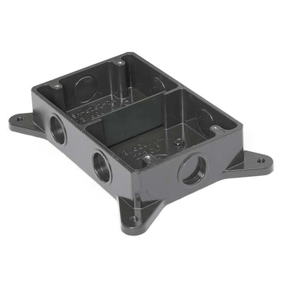 Lew Electric SH-6262-DA 2-Gang Shallow Concrete Floor Box Semi-Adjustable