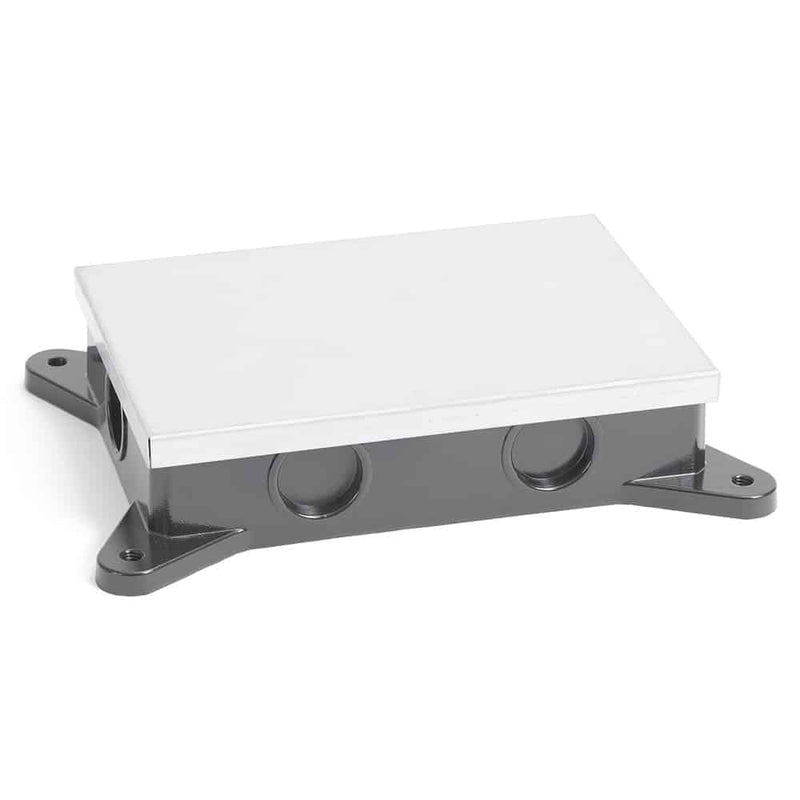 Dual Gang Shallow Concrete Floor Box, Cast Aluminum, Semi-Adjustable