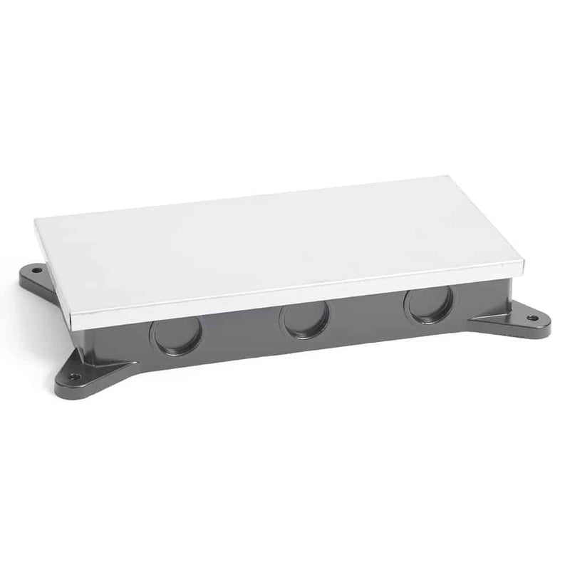 Triple Gang Shallow Concrete Floor Box, Cast Aluminum, Semi-Adjustable