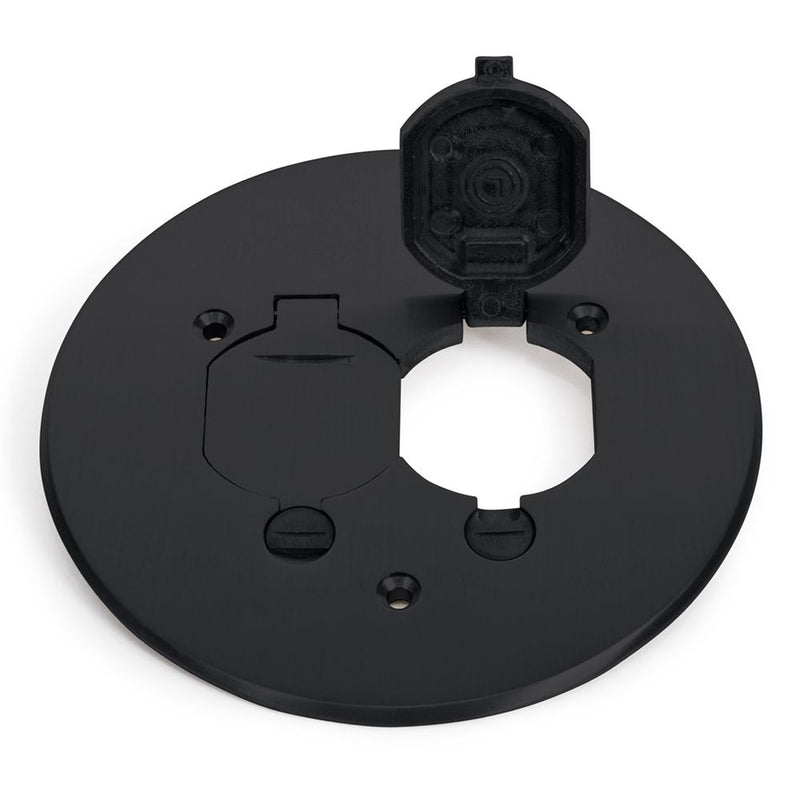 Lew Electric TCP-2-LR-MB 2 Flip Lid Matte Black Cover/Flange 32 Series