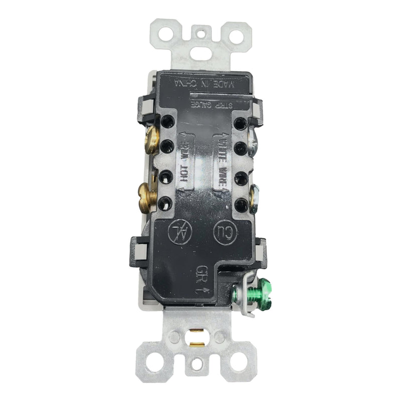 20 Amp Decora Duplex Outlet, WR, TR - Black