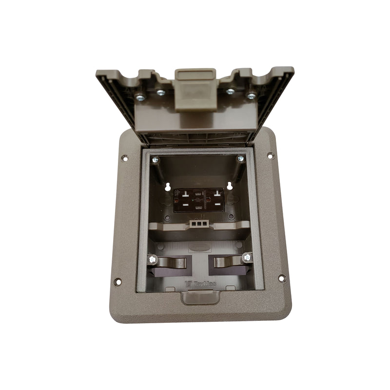 Deck Power Grommet, USB-C/C Outlet, Weatherproof Electrical Box - Bronze