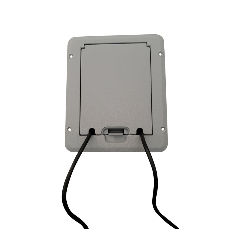 Deck Power Grommet, USB-A/C Outlet, Weatherproof Electrical Box - Gray