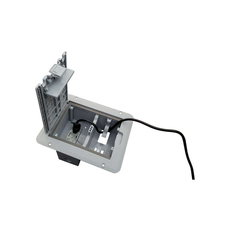 Deck Power Grommet, USB-A/C Outlet, Weatherproof Electrical Box - Gray