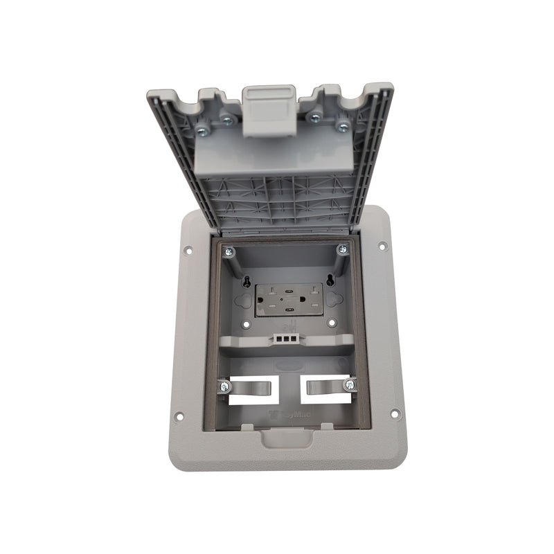 Taymack DOCK320GUSB Outdoor Weatherproof Deck Power Box, USB-C/C, Gray