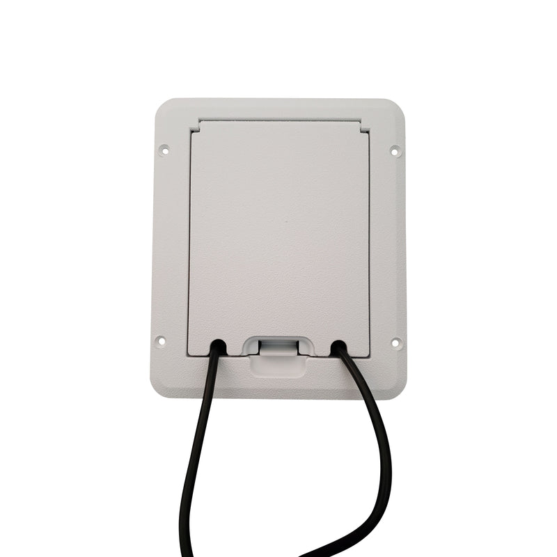Deck Power Grommet, USB-AC Outlet, Weatherproof Electrical Box - White