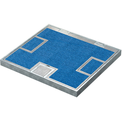 FLH6-SSQ-ALM-C, Hinged Cover w/ .19" Carpet Pocket for FLH6 Boxes, Aluminum