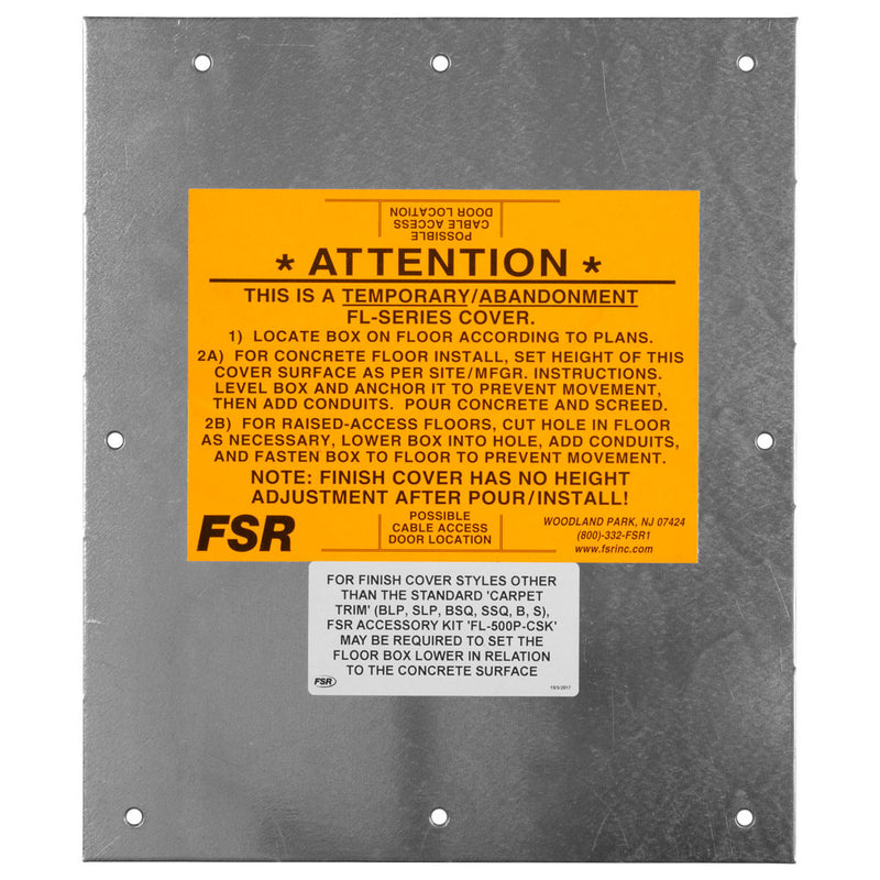 Showing Temp Cover FL-540P Series FSR Floor Boxes