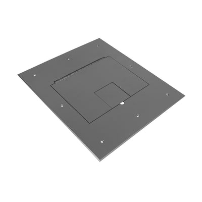 FSR FL-540P-PTSLV, Raised Access No Flange Floor Box Cover w/ Hinged Door, Silver