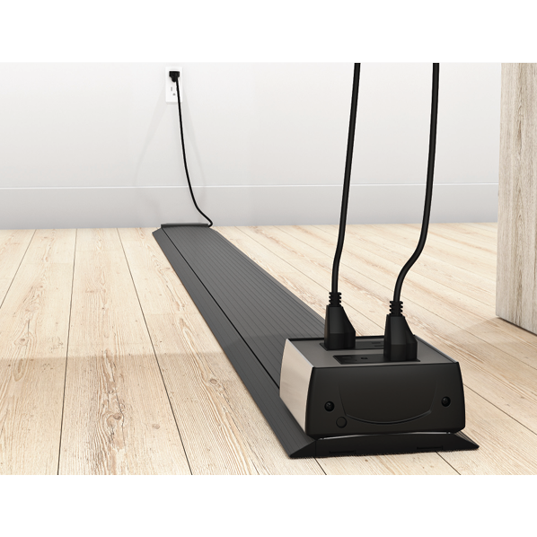 FSR SW-STK-2P-SLT 6' Smart-Way Floor Raceway Stick, 2-Gang Duplex, Slate