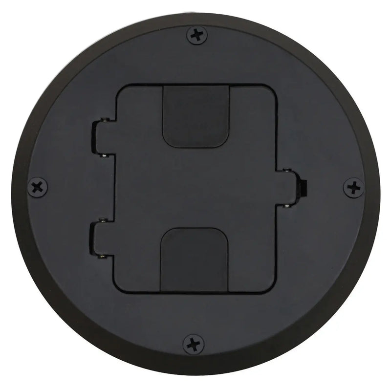 Hubbell RF515BK Recessed Receptacle Round Floor Box, Black