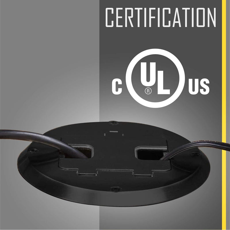 Hubbell RF515BK Recessed Receptacle Round Floor Box, Black