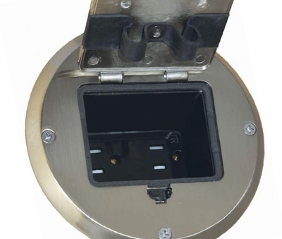 Raco 6239NI Recessed Receptacle Round Floor Box, Nickel