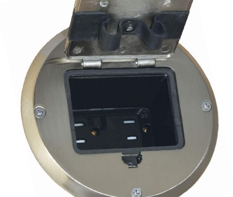 Raco 6239NI Recessed Receptacle Round Floor Box, Nickel