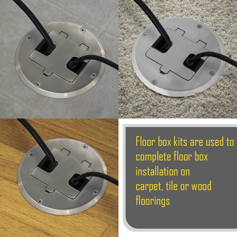 Hubbell RF515NI Recessed Receptacle Round Floor Box, Nickel