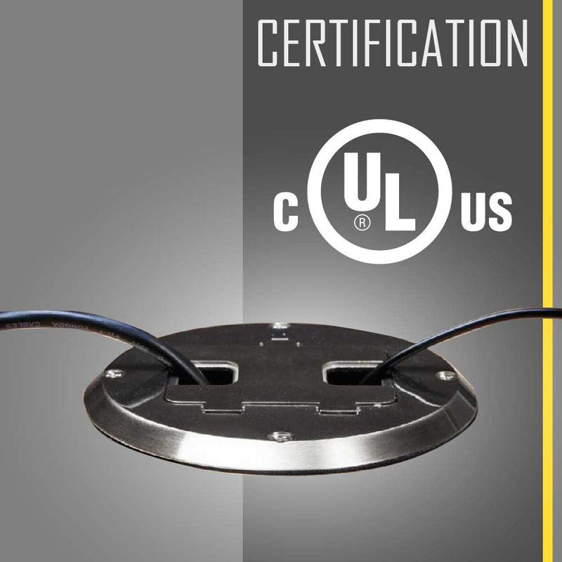 Raco 6239ACNI Recessed Receptacle Round Floor Box, USB-A/C, Nickel