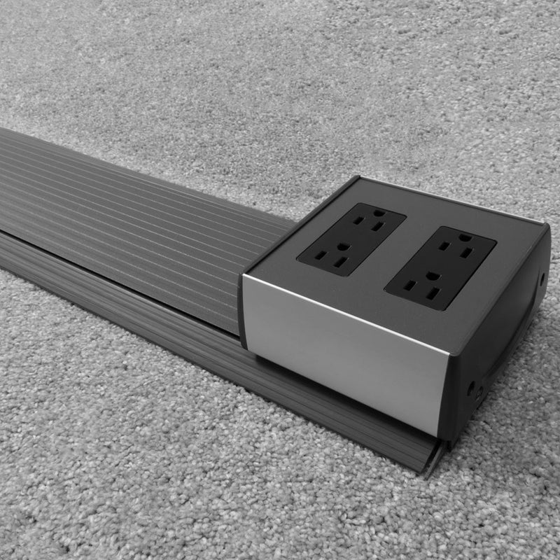 FSR SW-STK-2P-SLT 6' Smart-Way Floor Raceway Stick, 2-Gang Duplex, Slate