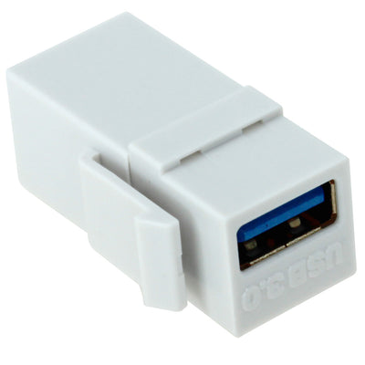 USB-A 3.0 Snap-In Keystone Jack - White