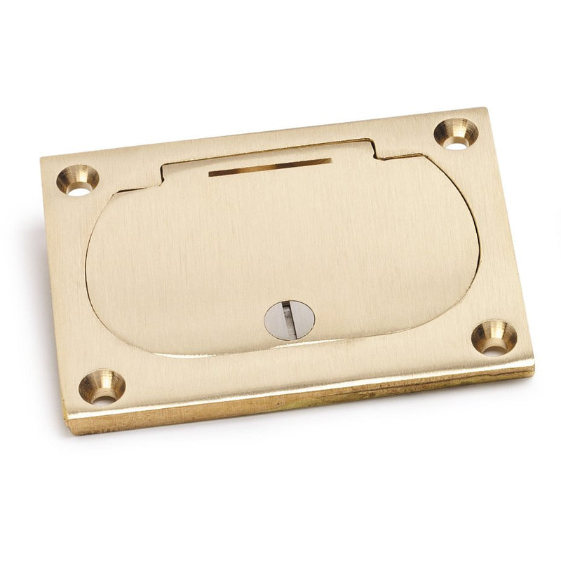 Lew Electric 6304-DFB-1-TEL Hinged Lid Receptacle 1100 Box Cover Brass