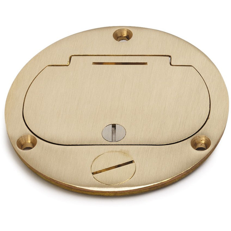 Lew Electric DFB-1-1/2 Hinged Brass Cover for 612-RSS Floor Boxes