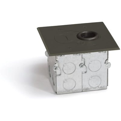 Lew Electric RCFB-1-DB Concealed Plug Floor Box, 1 Outlet, Dark Bronze - Showing Box and Cover