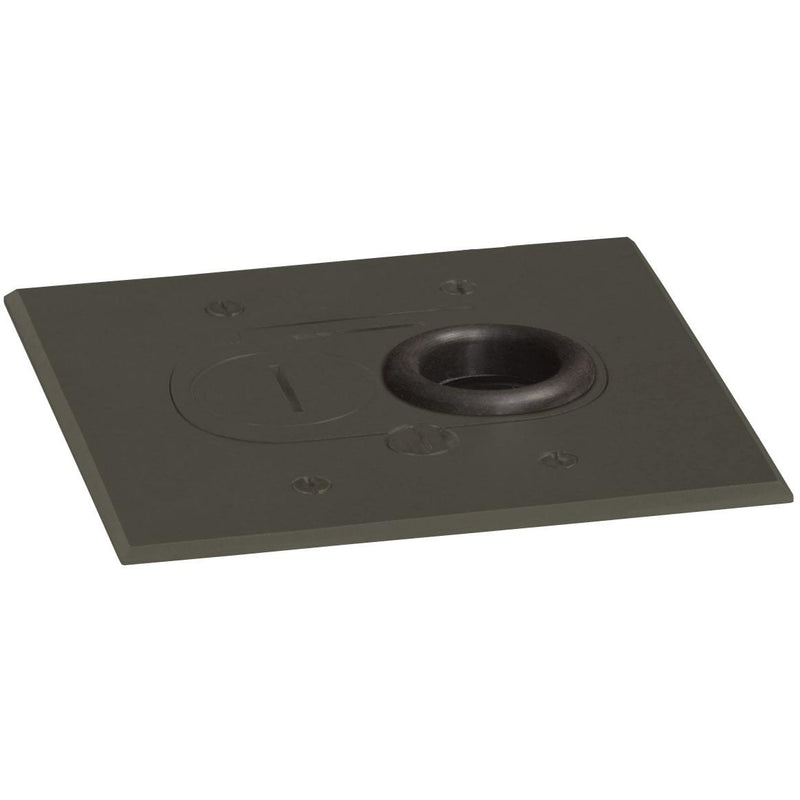 Lew Electric RCFB-1-DB Concealed Plug Floor Box, 1 Outlet, Dark Bronze - Showing Cover
