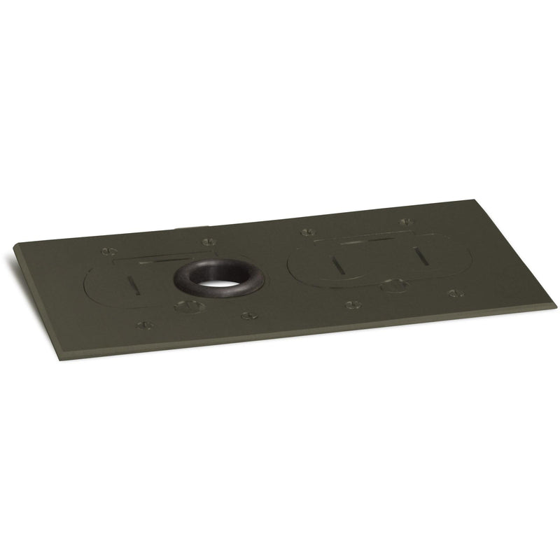 Lew Electric RCFB-2-DB Concealed Plug Floor Box 2 Outlets, Dark Bronze - Showing Cover
