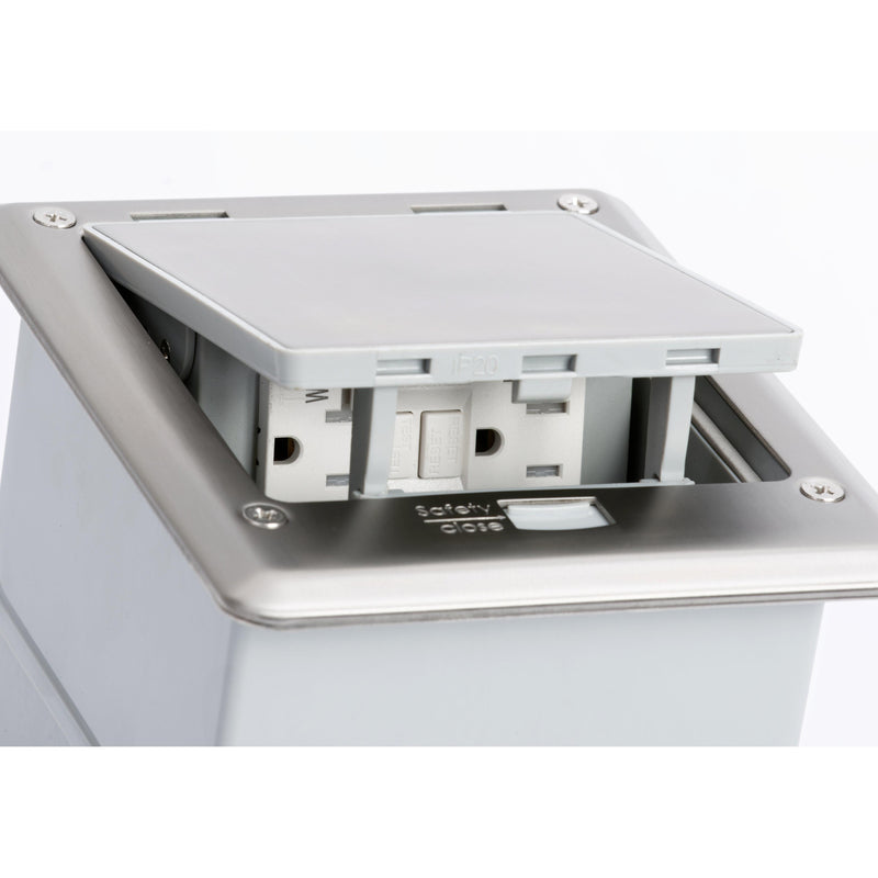 Lew Waterproof Outdoor Electrical Floor Box Push Button Pop Up, Top Piece