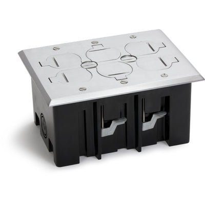 Lew Electric PB3-FPA 3 Duplex Plastic Floor Box, Flip Lids, Aluminum