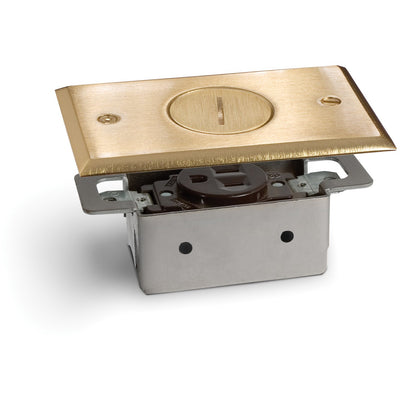 Lew Electric RRP-1-BP 1 Outlet Quick Install Floor Plate no Box, Brass