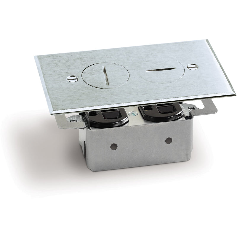 Lew Electric RRP-2-A 1 Duplex Floor Plate, Screw Plugs No Box Aluminum