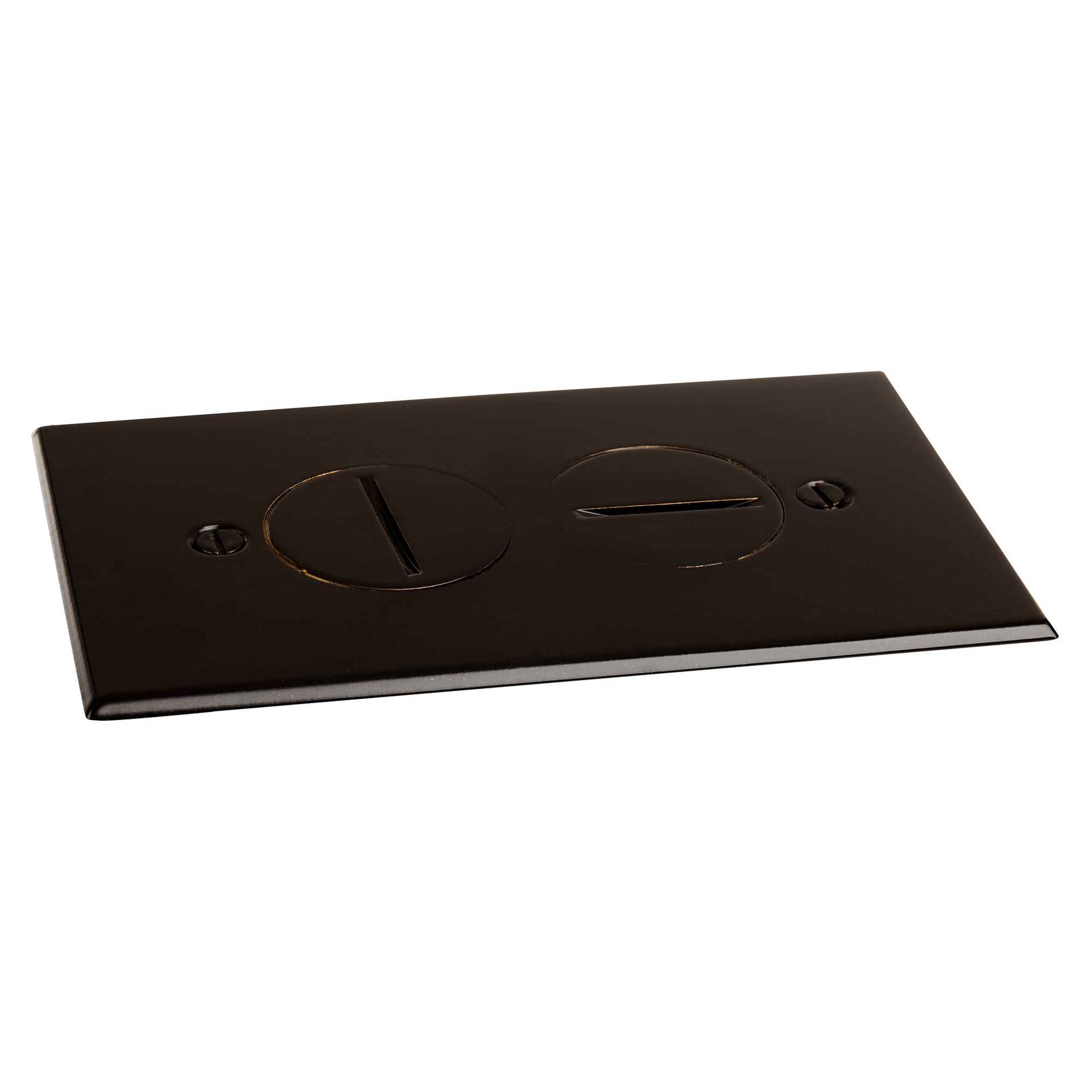 Duplex Electrical Floor Plate, Screw Plugs, No Box, Dark Bronze